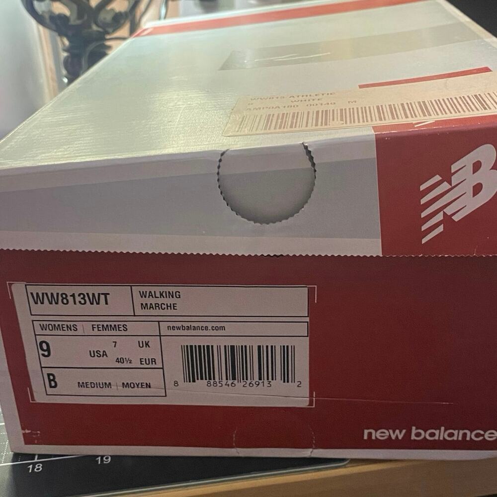 NEW BALANCE Women's Walking Sneakers, White/Gray Leather, 9, #WW813WT - Picture 12 of 12